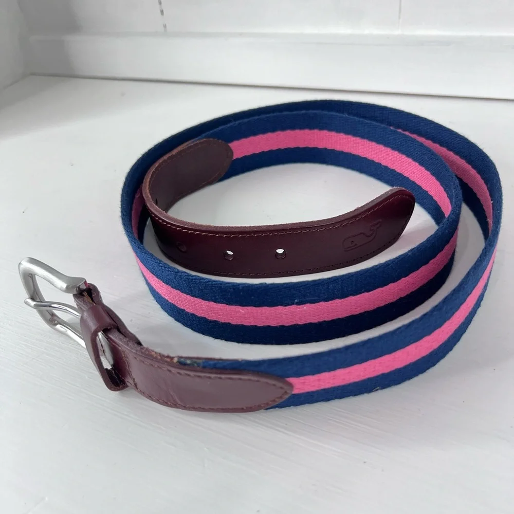 Vineyard Vines Belt pink and navy blue belt - Picture 1 of 13